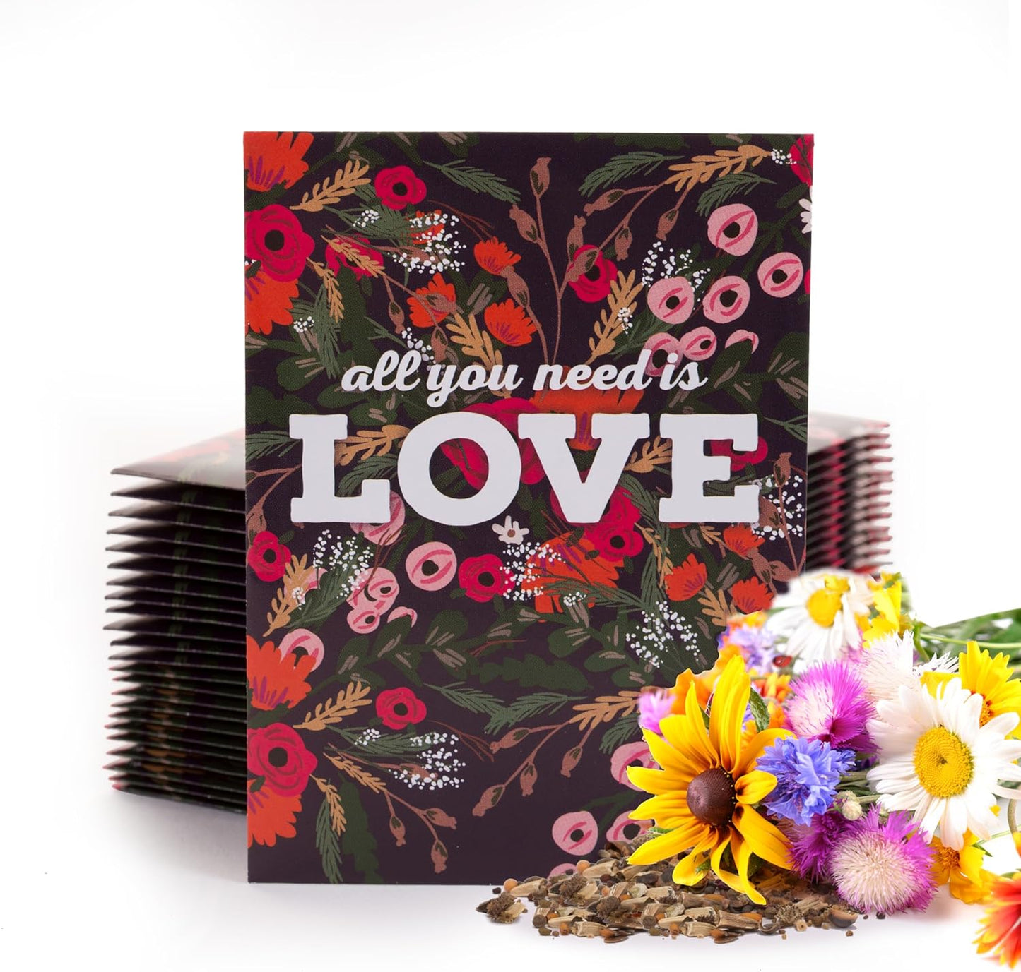 All You Need is Love Bouquet 25 Wildflower Packets for Planting, Perfect Valentines Gift, Garden Seeds to Grow Live Plants, Flowers