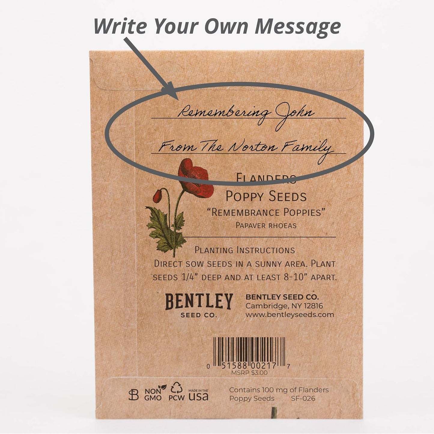 Celebration of Life Funeral Favors for Guests | Non-GMO, Non-Coated Flanders Poppy Seed Packets in Our Hearts Forever and Always | Sentimental Memorial Service Gift | Pack of 25